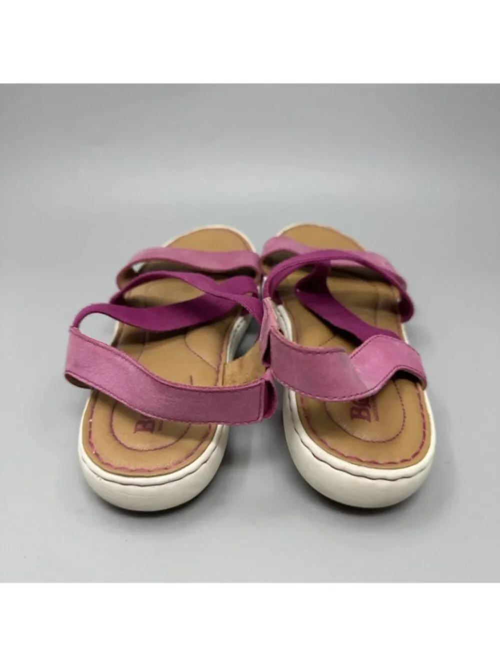 Born Sandals Women's 9M Purple Leather Stretch Slingback Strappy Jayla Comfort